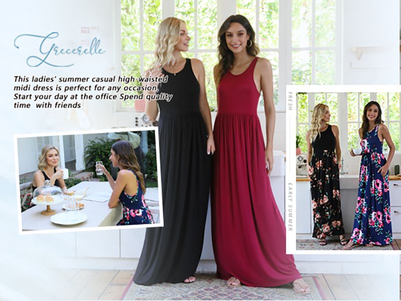 GRECERELLE Color Block Maxi Dress