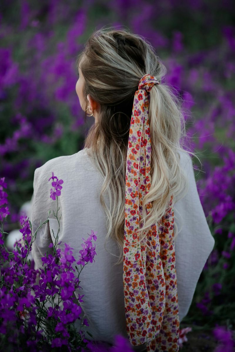 High Ponytail with Scarf