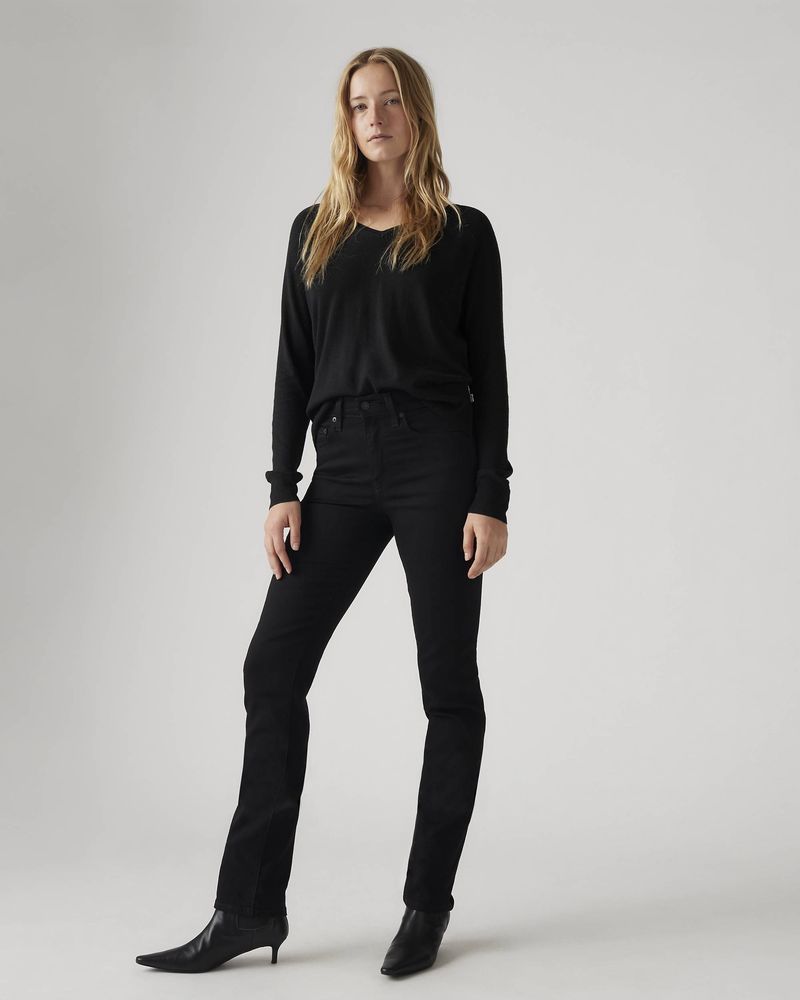 Levi's 724 High-Rise Straight Black Jeans