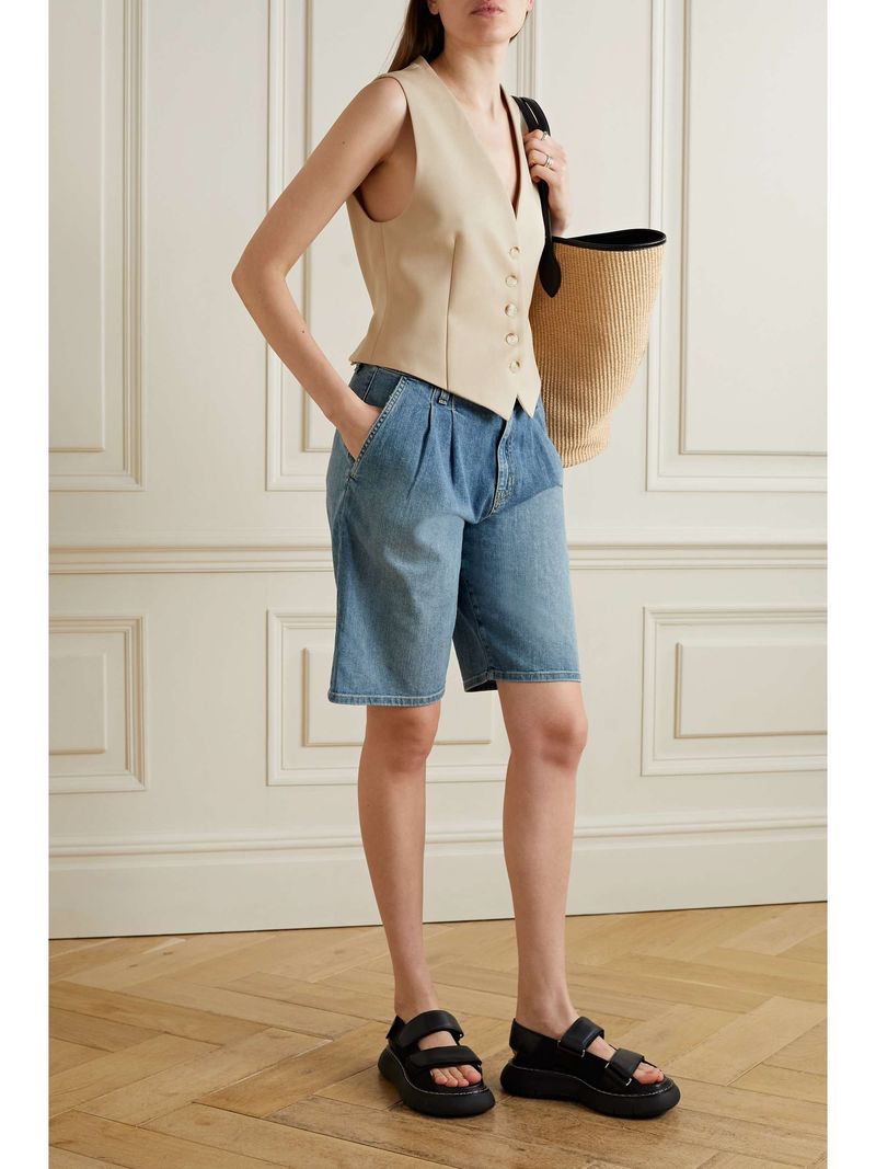Longline Denim Shorts