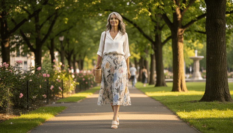 Paired With a Flowing Midi Skirt