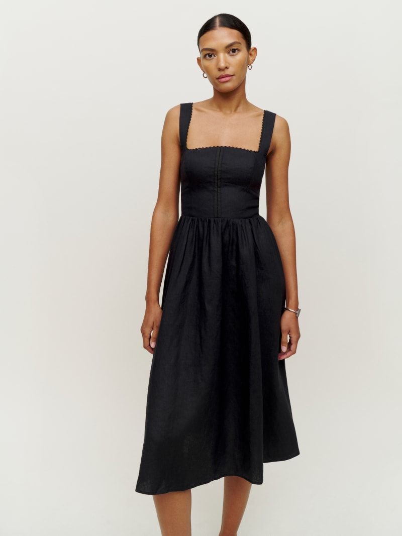 Reformation Tagliatelle Linen Midi Dress