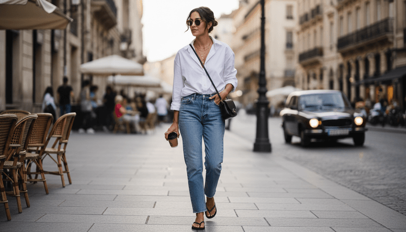 Relaxed Jeans + White Shirt + Havaianas