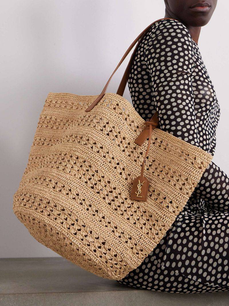 Saint Laurent Panier Medium Raffia Tote