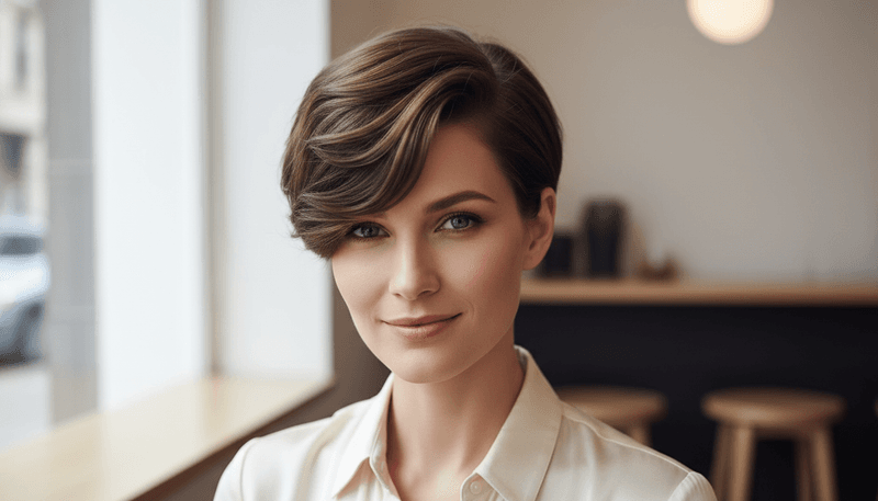 Sleek Pixie with Side-Swept Volume
