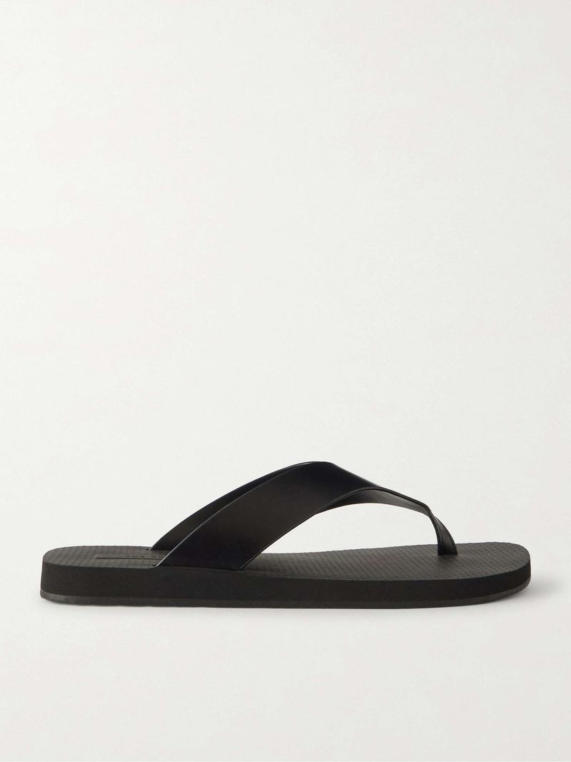 The Row Dune Leather Flip-Flops