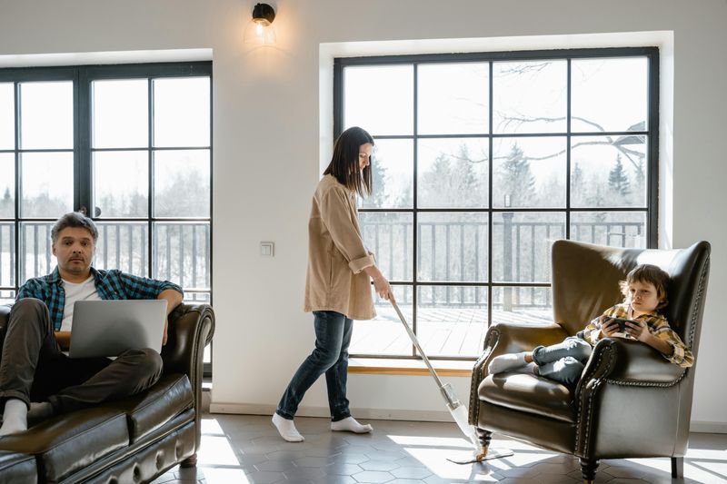 Treating Relaxation at Home as Personal Free Time While Their Wife Keeps Working