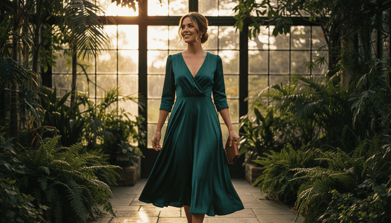 V-Neck Midi Dress