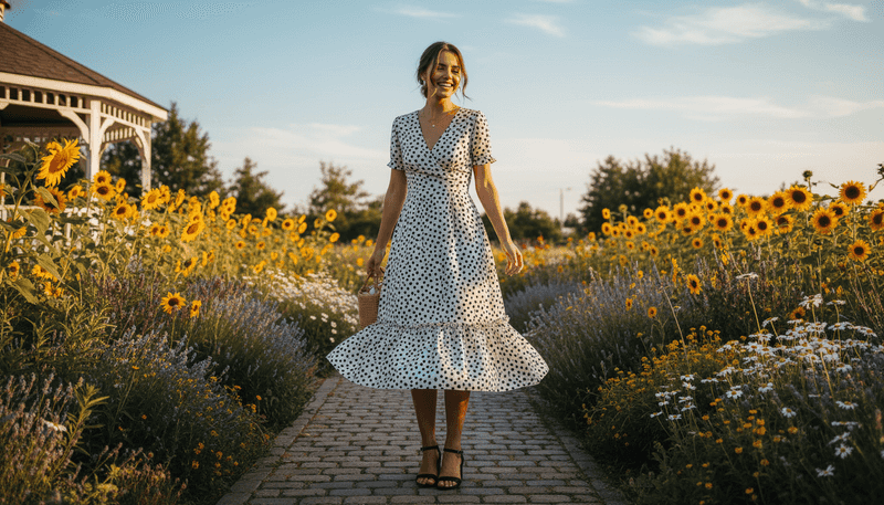 A Polka-Dot Midi Dress