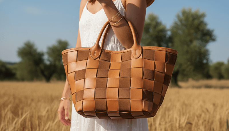A Woven Leather Tote