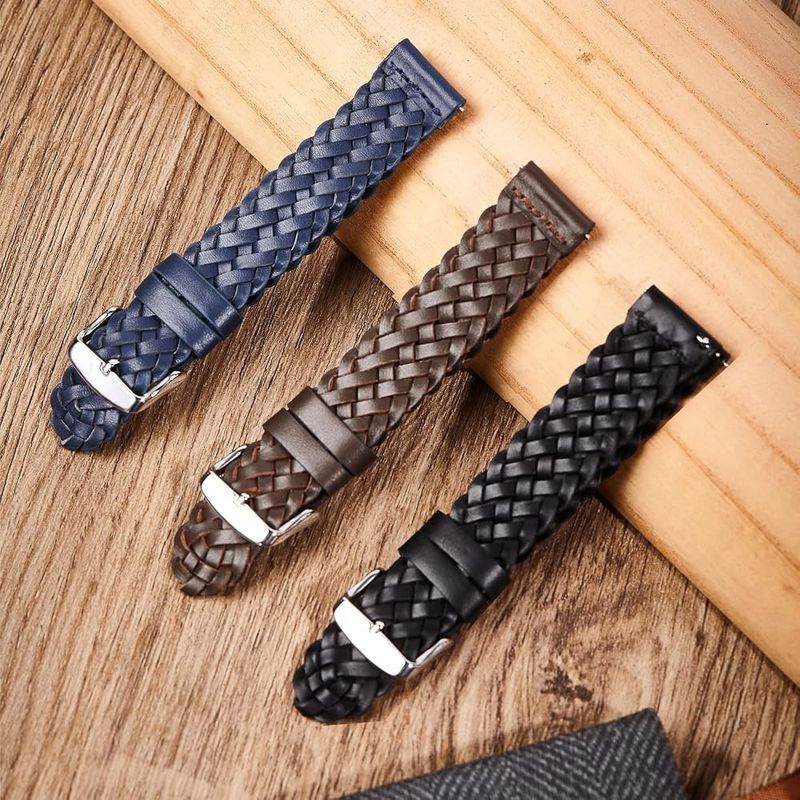 A Woven Leather Watch Strap