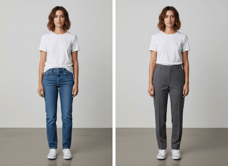 Basic Jeans to Tailored Trousers