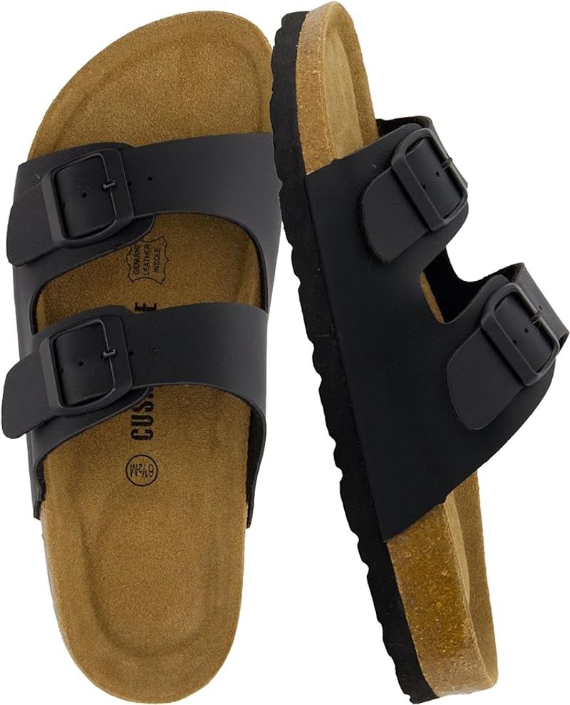 CUSHIONAIRE Lane Cork Footbed Sandals