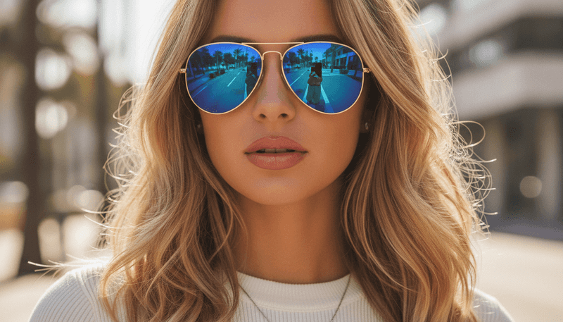 Colored-Lens Aviator Sunglasses