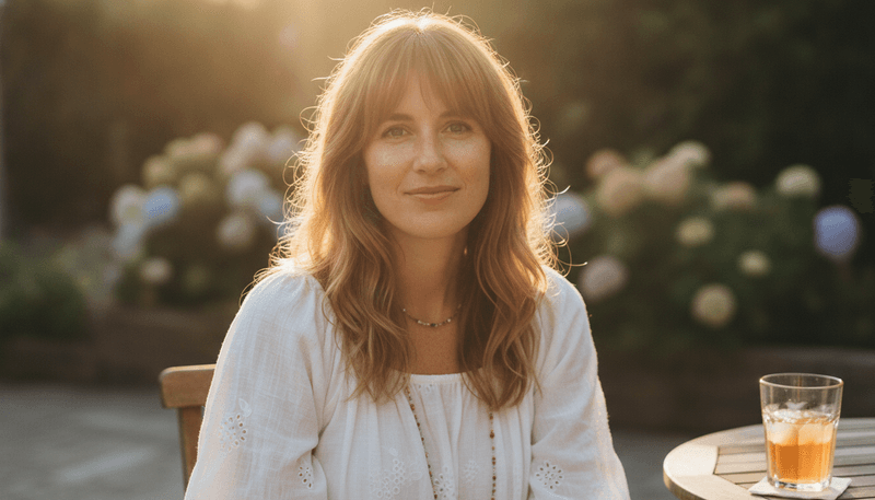 Curtain Bangs with Layers – Great for Heart-Shaped Faces