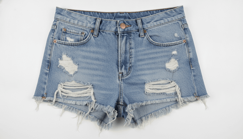 Distressed Denim Shorts with Heavy Rips
