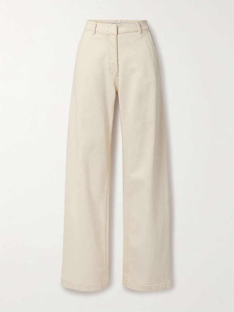 Ecru and Off-White Denim