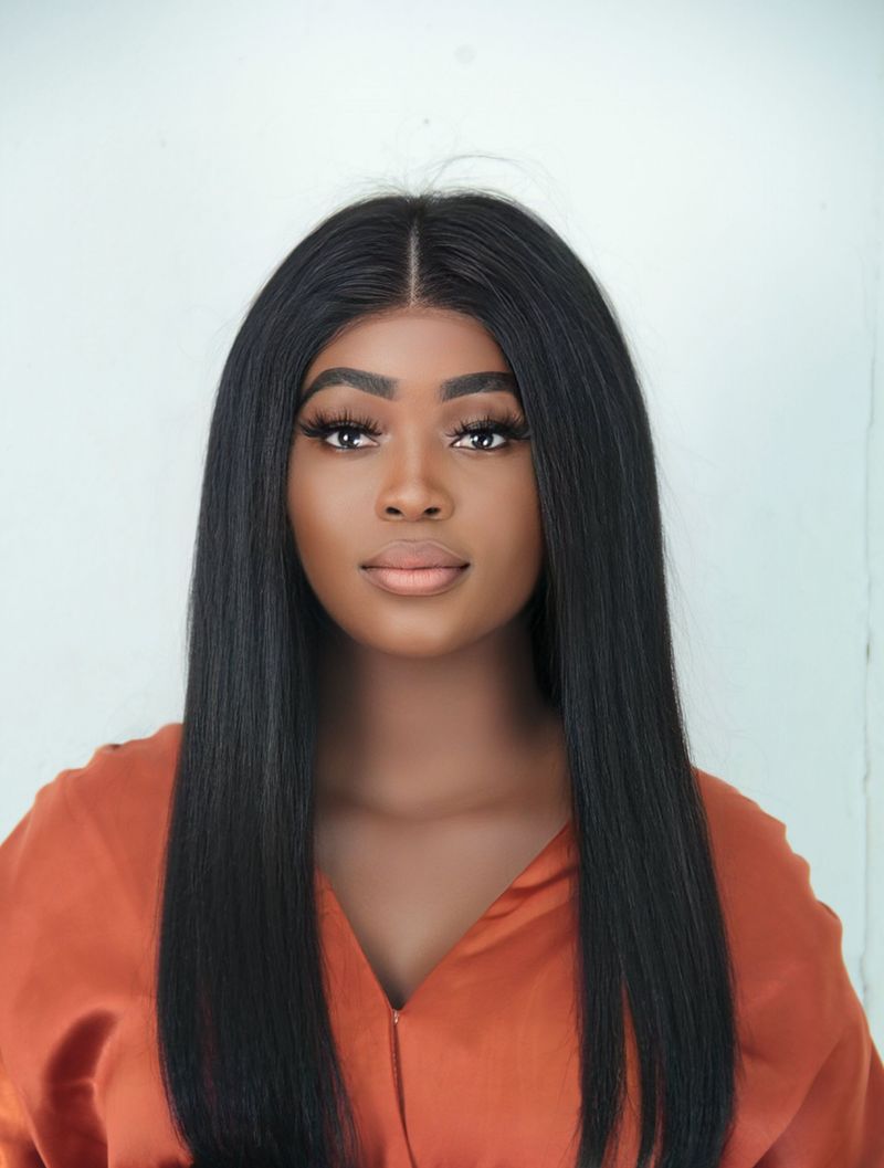 Flat Iron Bone-Straight Hair with No Texture