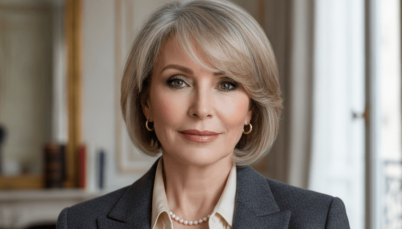 French Bob with Side-Swept Bangs