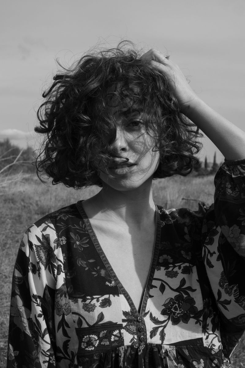 Her messy hair