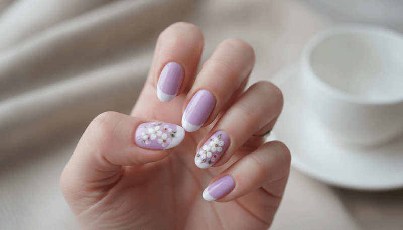 Lavender French With Delicate Floral Accents