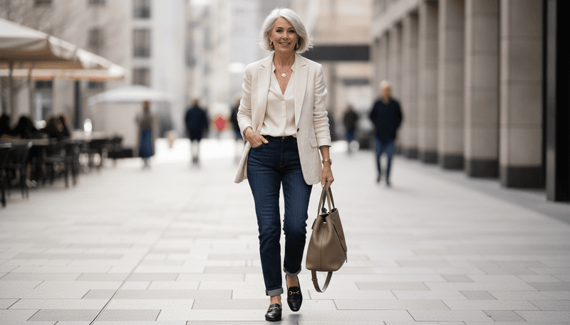 Pair Dark-Wash Jeans with a Blazer