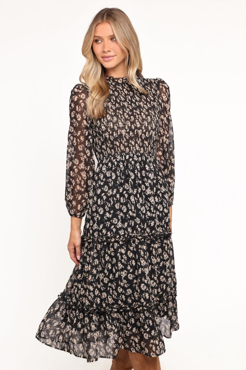 Petal & Pup Edwina Floral Tiered Midi Dress