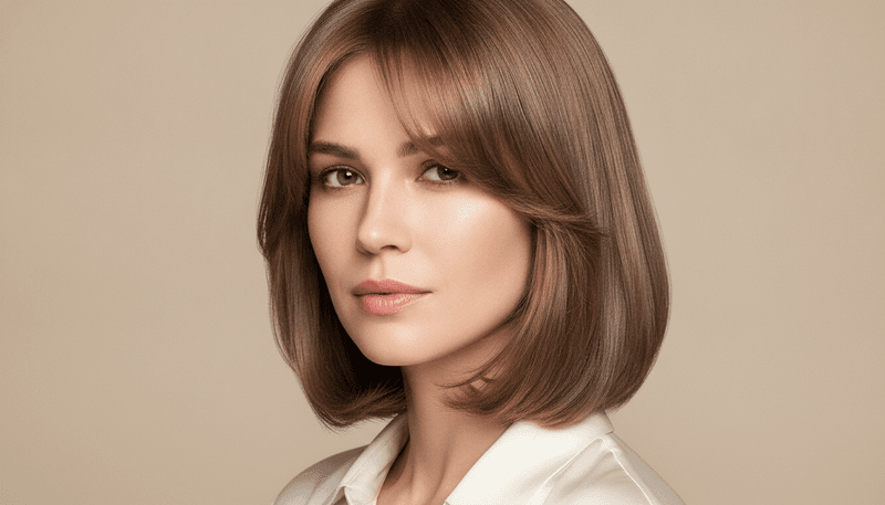Soft Midi Cut with Side Bangs
