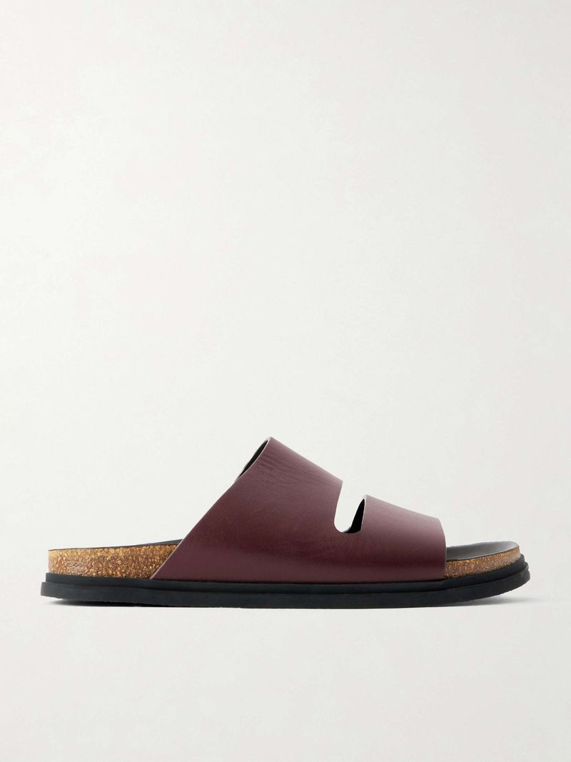 The Row Band Leather Flat Sandals