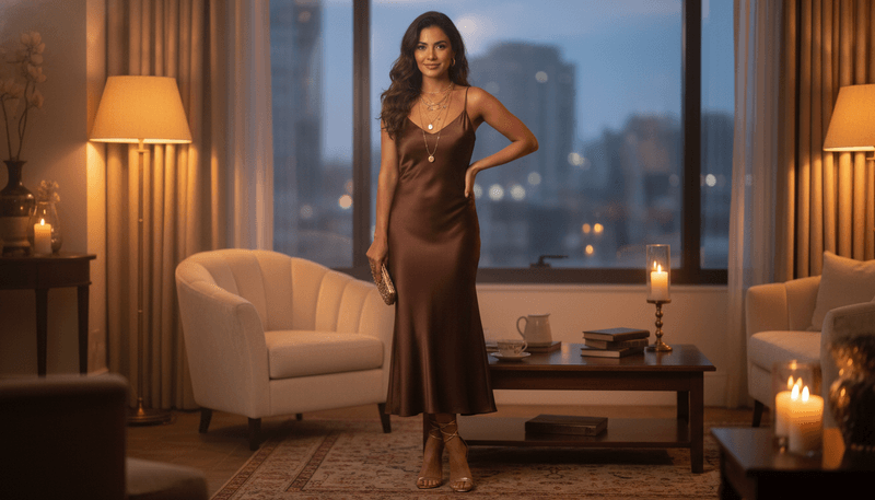 The Slip Dress + Gold Jewelry