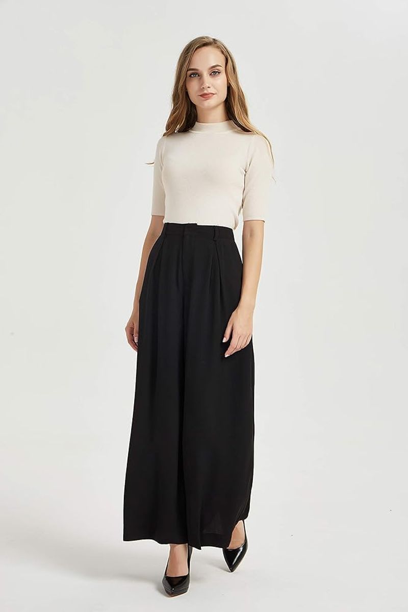 Tronjori High-Waisted Wide-Leg Pants