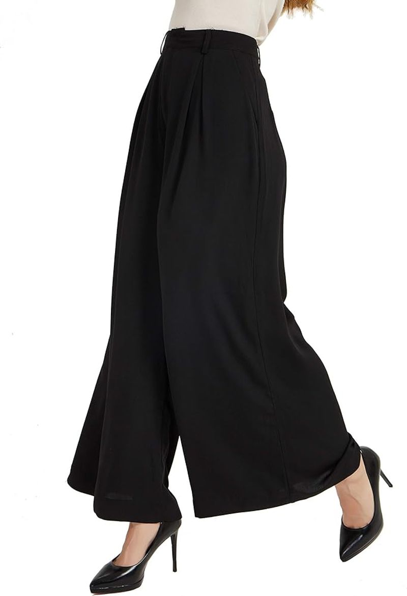 Tronjori High-Waisted Wide-Leg Trousers