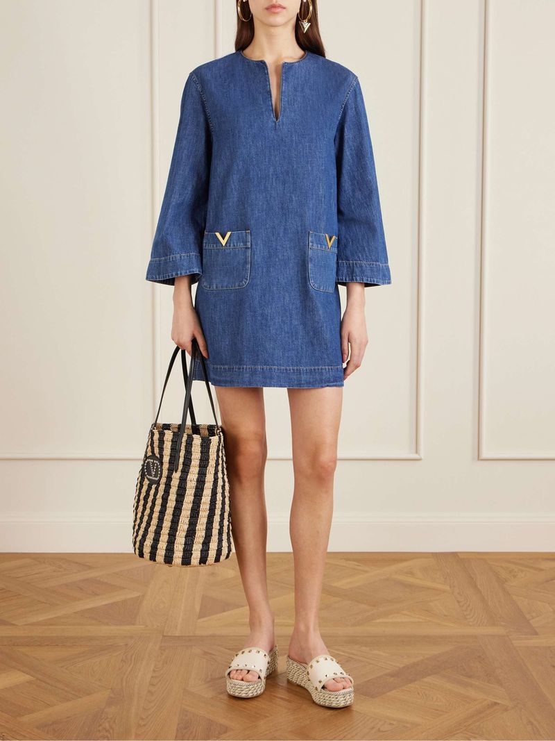 Valentino Garavani VLOGO Flatform Espadrille Slides