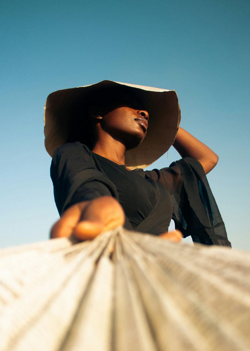 Wide-Brim Woven Hat