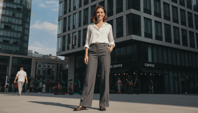 Wide-Leg Tailored Trousers