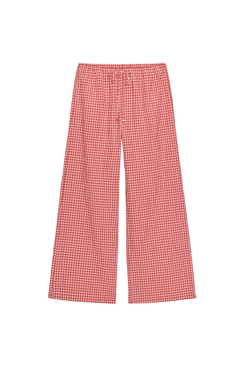 Zara Wide-Leg Gingham Trousers