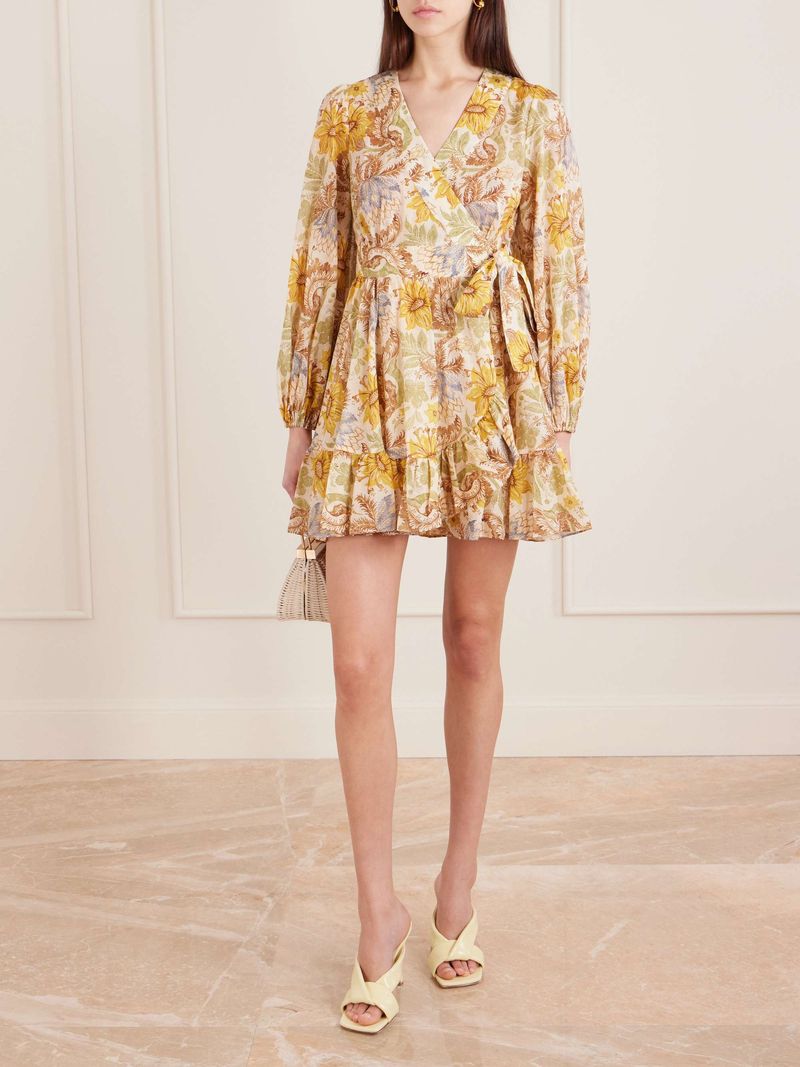 Zimmermann Daylight Floral Wrap Dress