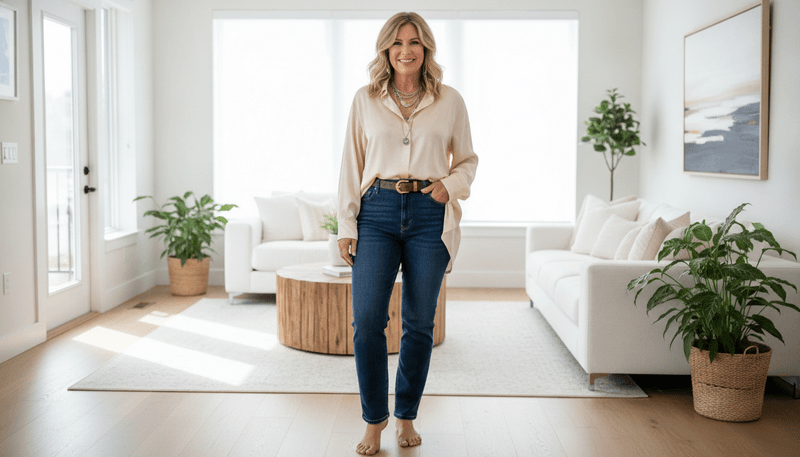 Balance Proportions With Half-Tucked Tops
