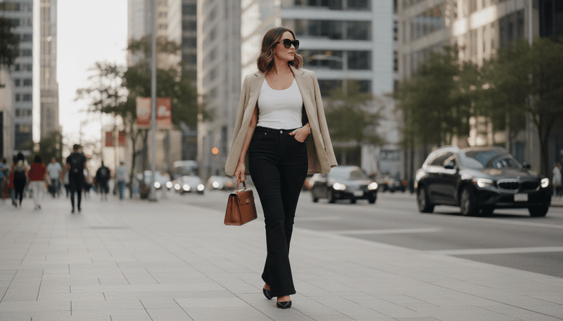 Blazer and Flare Jeans
