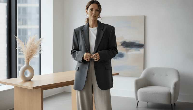 Boxy Blazer With Straight-Leg Trousers