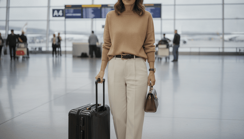 Cashmere Sweater with Relaxed Tailored Pants