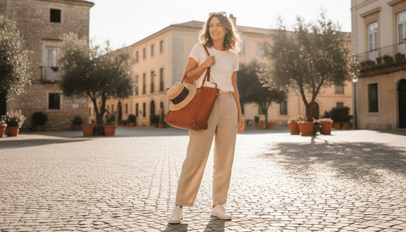 Classic White Tee + Linen Pants