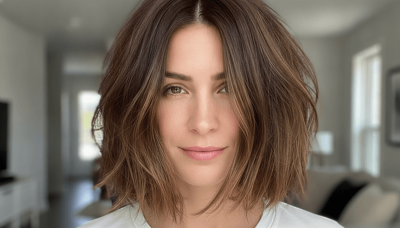 Collarbone Cut with Wispy Ends