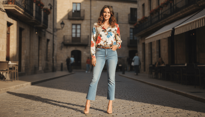 Cropped Flare Jeans + Pointed-Toe Pumps