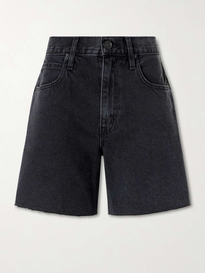 Dark-Wash Denim Shorts