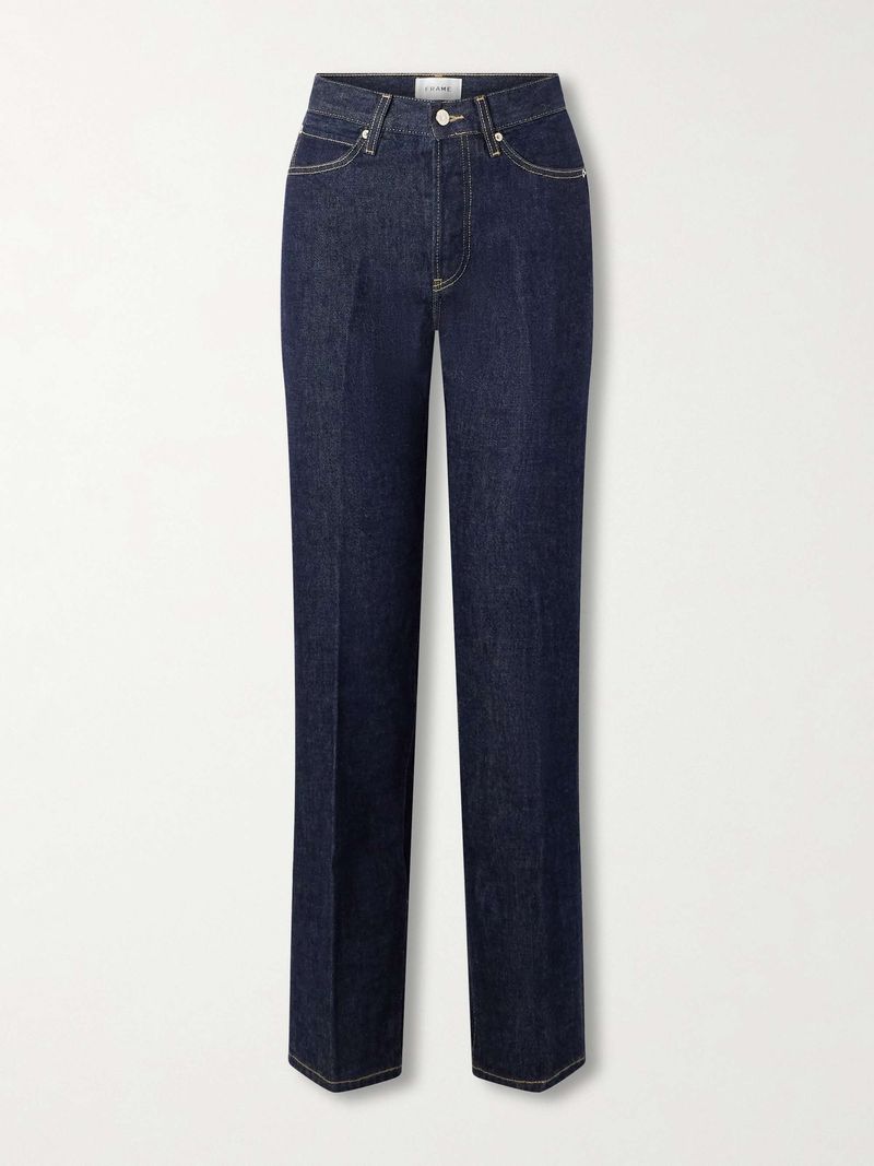 Dark-Wash Straight-Leg Jeans