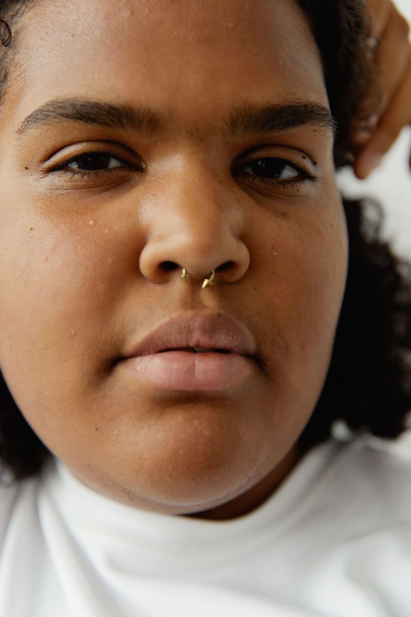 Facial Piercings with Visible Jewelry