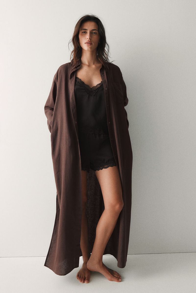 H&M – Linen-Blend Shirt Dress