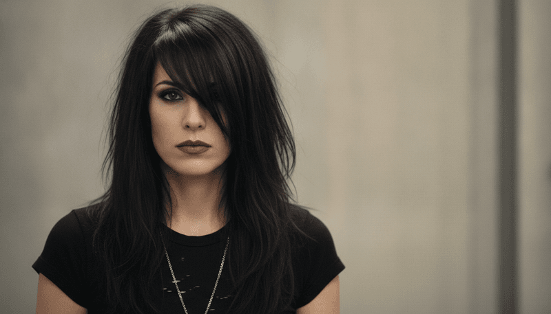 Heavy Side-Swept Bangs
