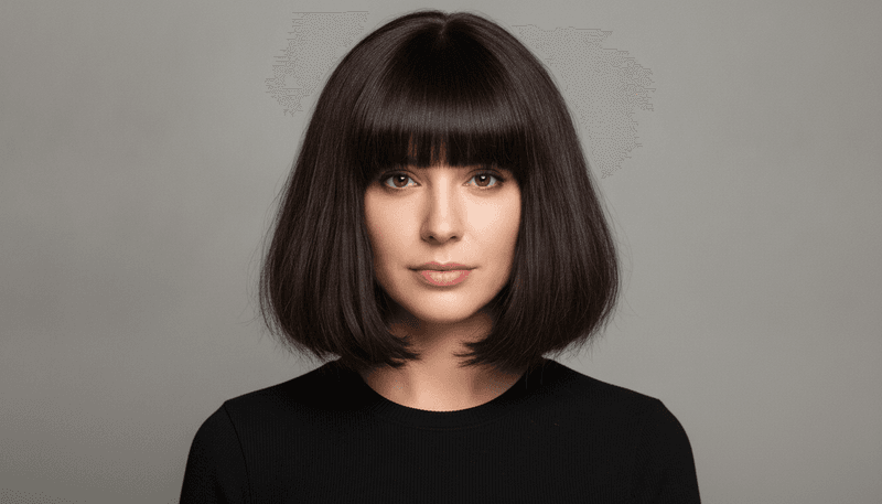Heavy, Thick Blunt Bangs